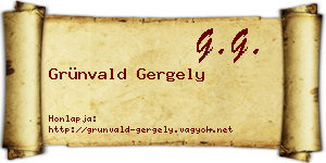 Grünvald Gergely névjegykártya