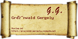 Grünvald Gergely névjegykártya